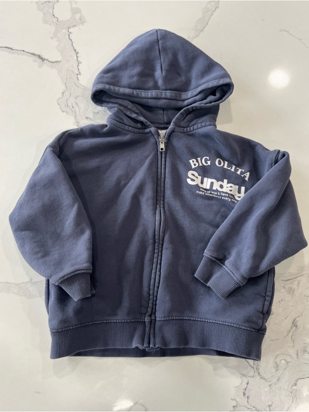Toddler Zara Zip-Up Hoodie - Navy